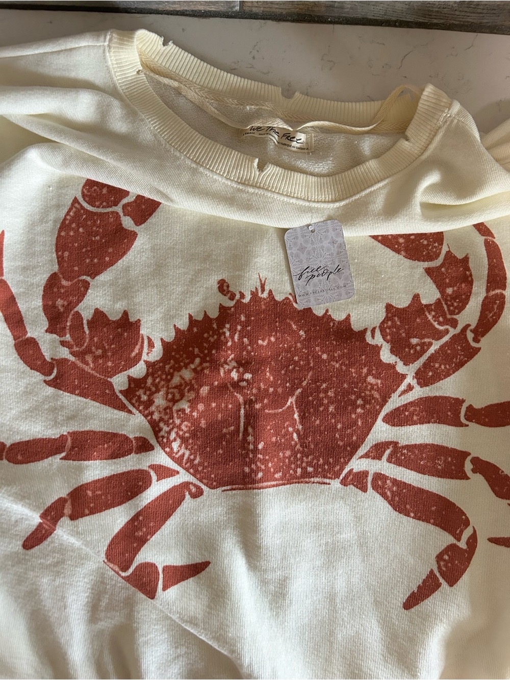 NWT We The Free Graphic Camden Pullover in Crab Print - Picture 5 of 16